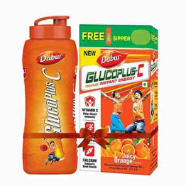 Dabur Gluco Plus C Orange - 1 Kg Free Sipper with pack 